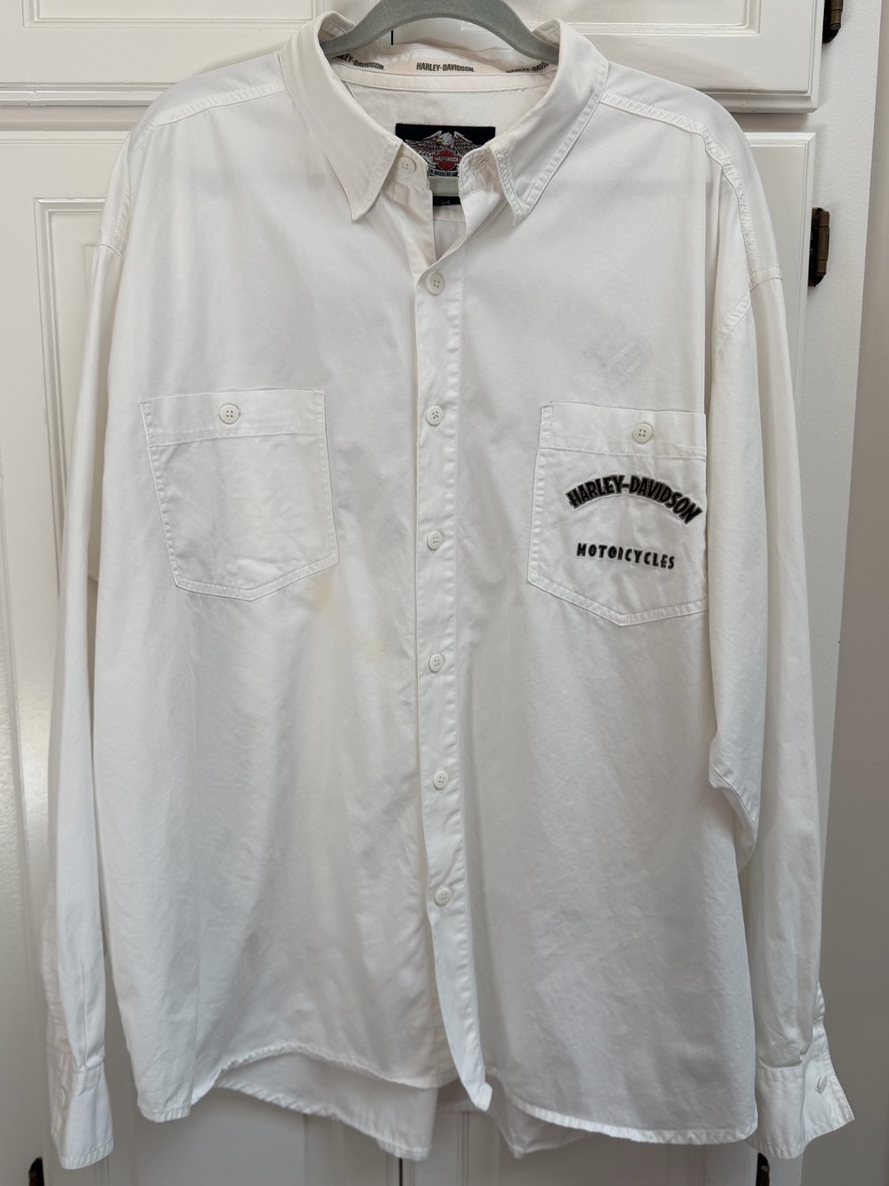 Harley-Davidson Men’s White Button Down 100% Cotton Size XXL